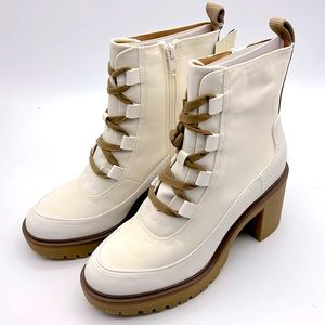 Universal Thread Glenda Combat Moto Hiking Boots - Off White